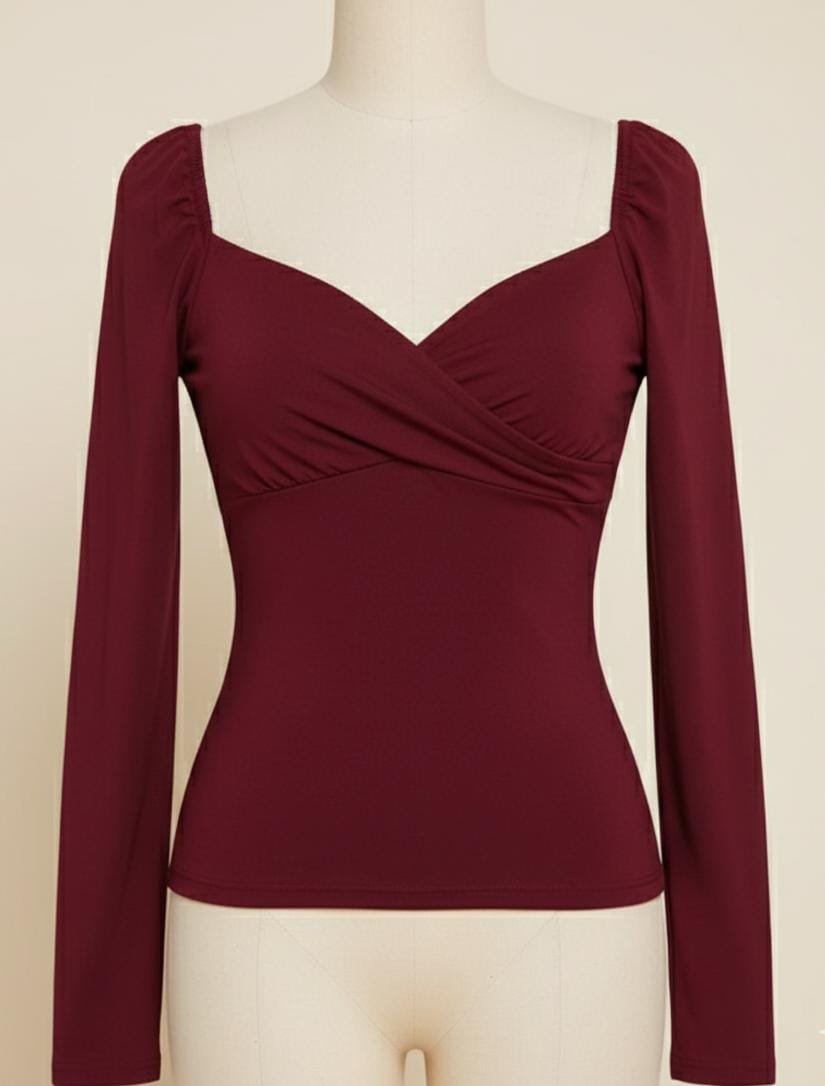 Dark Red Women Top